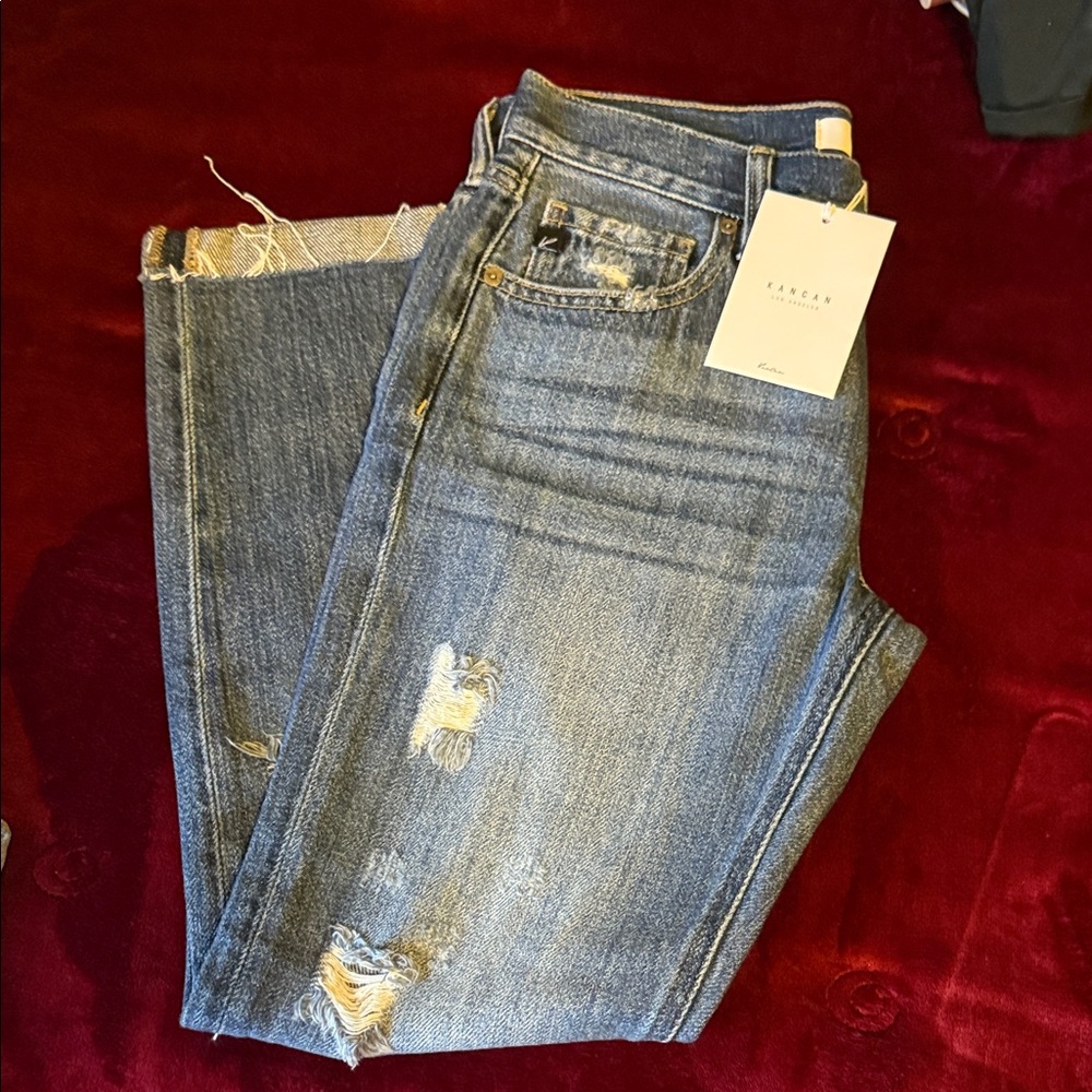 NWT KanCan Women's Blue Distressed Jeans